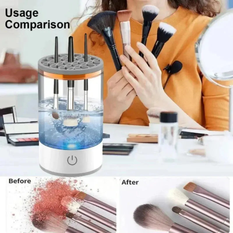 USB Electric Makeup Brush Cleaner Portable 3 In 1 Makeup Brushes Drying Rack Lazy Cleaning Brush Washer Quick Dry Stand Device SLEEKY
